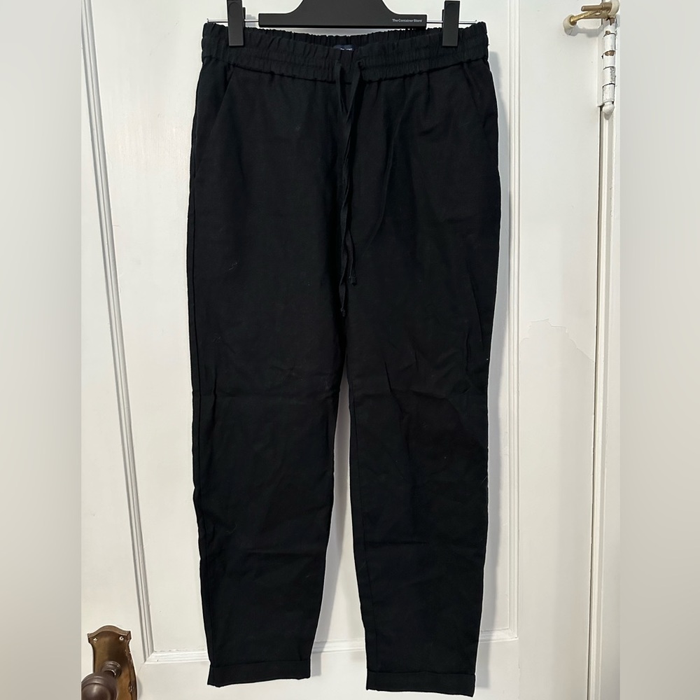 J. Crew Factory Linen-Cotton Blend Drawstring Pant Black (4)